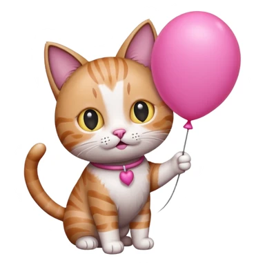 Cat with pink balloon sticker