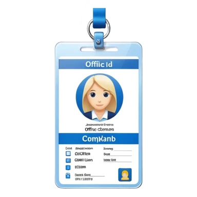 office ID on white background sticker