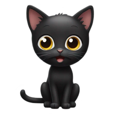 surprised black cat sticker