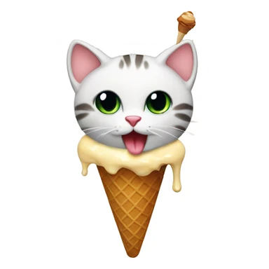 Cat eat ice cream  sticker