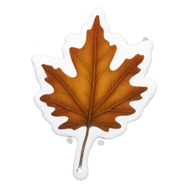 An autumn leaf with snow on it sticker