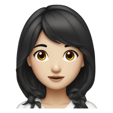 Beautiful korean girl with black hair  sticker