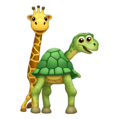 Un tortue sur un girafe sticker