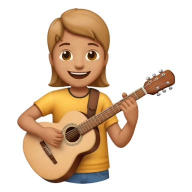 Emoji character playing the guitar sticker