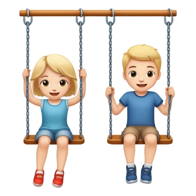 two children on swings, happy and energetic sticker