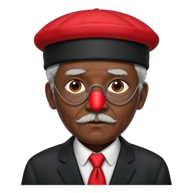 black suited old man with red fes hat and eye pach sticker