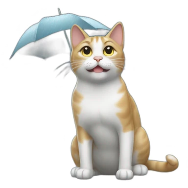 Cat under rain sticker