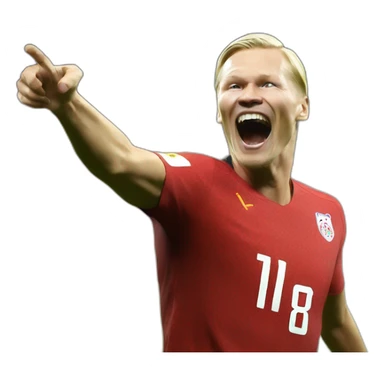Haaland who is celebrating his goal sticker