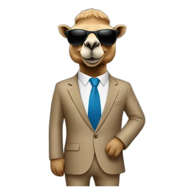 camel businessman with sunglasses sticker