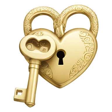 back heart-shaped lock and key sticker
