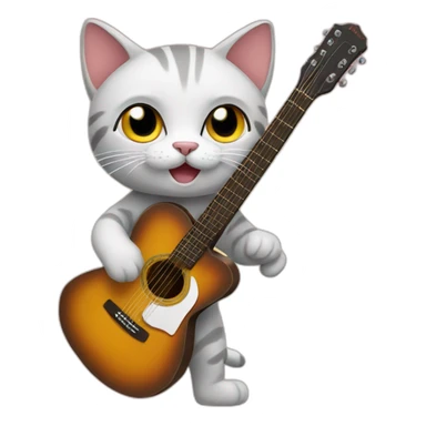 Cat with guitar sticker