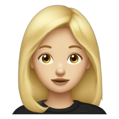 Blond girl with bang in black sweater sleep sticker