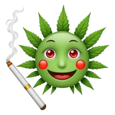 emoji face smoking joint sticker