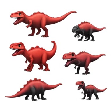 Dinosaures rouge et noir sticker