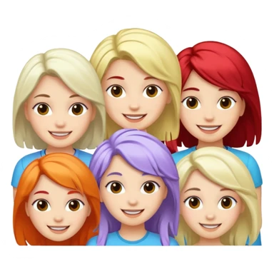 data & insights girls (all white, random hair) sticker