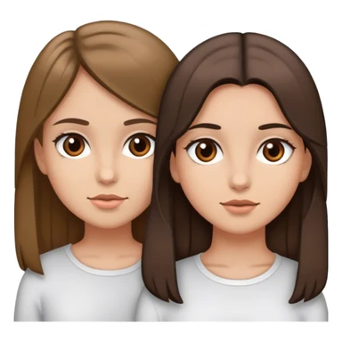  girl with dark blonde hair and brown eyes and a girl with dark brown hair and brown eyes  sticker