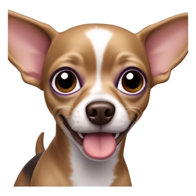 Purple Chihuahua dog with big ears, brown eyes, protruding tongue sticker