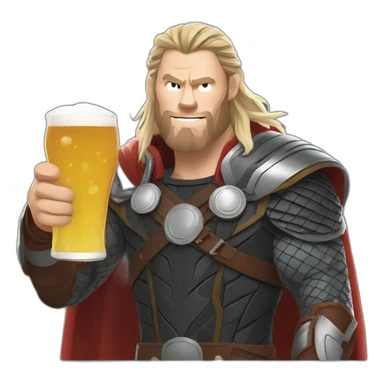 Thor Ragnarok drinking beer sticker