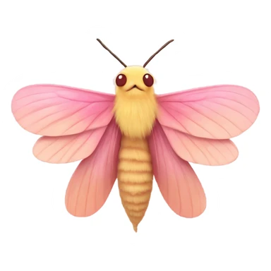 Fluffy pretty Rosy maple moth sticker