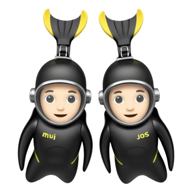 A 3D cartoon pair of diving flippers on a white background, shiny rubber texture, Memoji-style rendering.only flippers. sticker