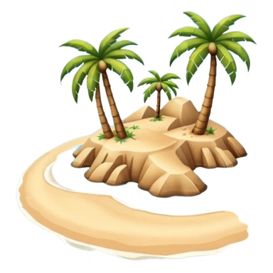 emoji of desert island in the middle of the blue sea sticker