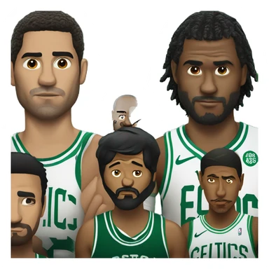 5 boston celtics and one mexican guy all very sad sticker
