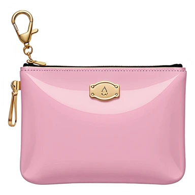 pink stoney clover lane rectangle pouch with shiny gold zipper and a circle zipper puller = pouch should be solid sticker