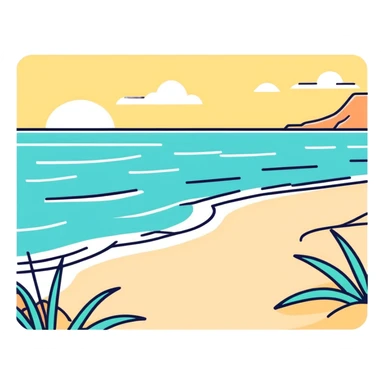 Seashells on beach sticker