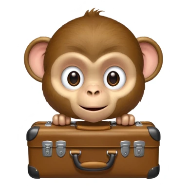 monkey with suitcase sticker
