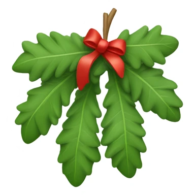 mistletoe with red bow sticker