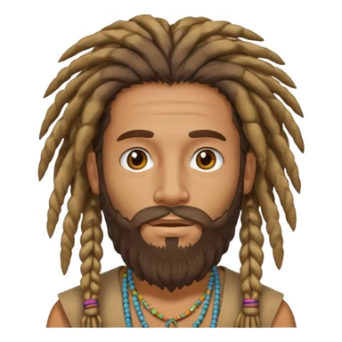 dreadlock hippie beard sticker