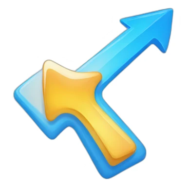 blue bubbly arrow pointing downwards sticker