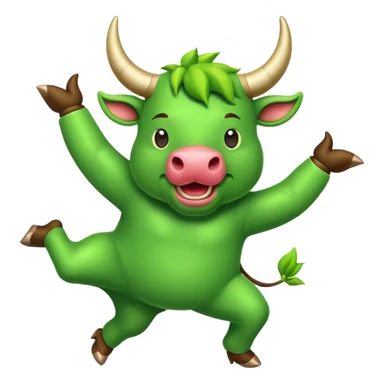 GREEN Bull Dance  emoji sticker