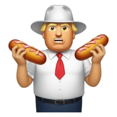 trump-holding-his-sausage sticker
