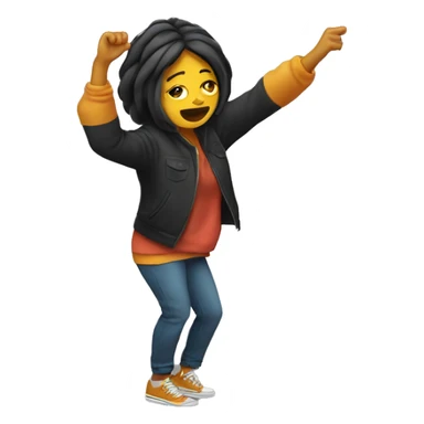Woman dabbing sticker
