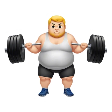 fat guy lift weight sticker