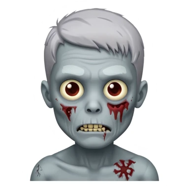 zombie boy with gray hair sticker