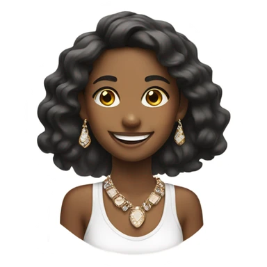 smiling girls with jewelry sticker