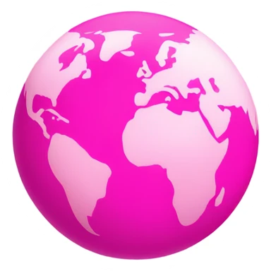 Hot pink and light pink planet earth  sticker
