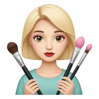 Holding make up brushes sticker