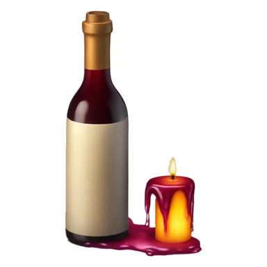 wine bottle with melting candle inside  sticker
