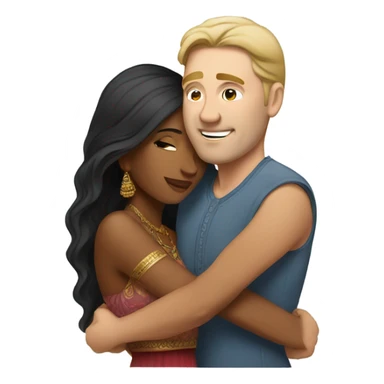 White guy hugging pretty indian girl sticker