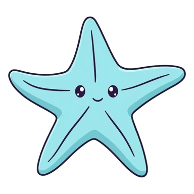 Pastel blue starfish sticker