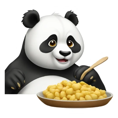 Panda esting food sticker