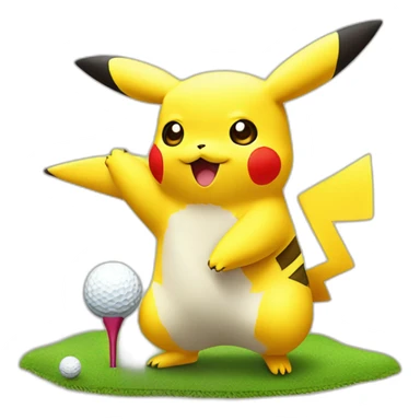 Pikachu qui joue au golf sticker