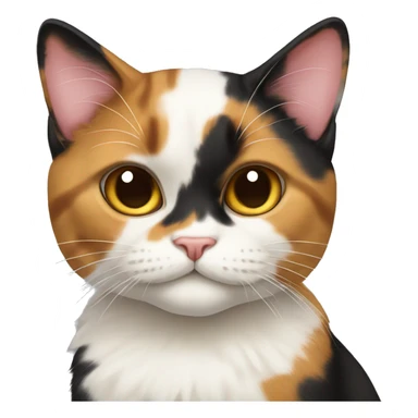 calico cat with a bow  sticker