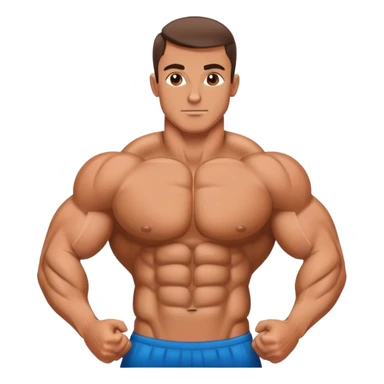 bodybuilder laying down abs exercise sticker