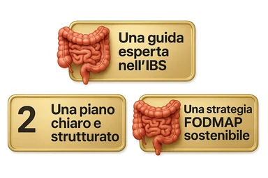 emoji stile iphone di 3 targhette numerate con intestino realistico davanti ad ogni targhetta, le targhette sono:
"1 – Un piano chiaro e strutturato
2 – Una guida esperta nell’IBS
3 – Una strategia FODMAP sostenibile"
, iperrealistico 4k sticker