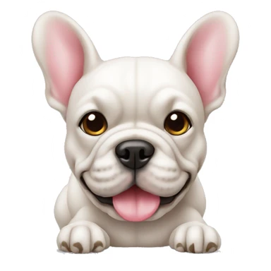 French buldog with toy sticker