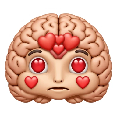 image of the brain with heart eyes  sticker